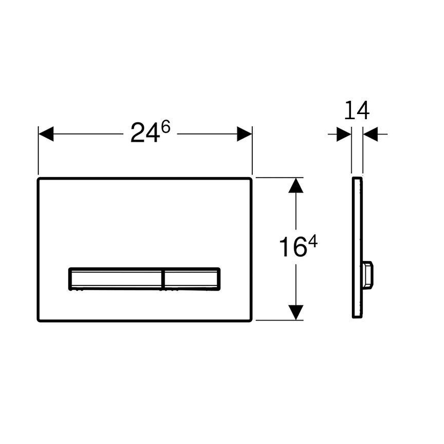 Geberit 115.788.SD.2 - Tipka za ispiranje Sigma50 24,6x16,4 cm antracit/matni krom