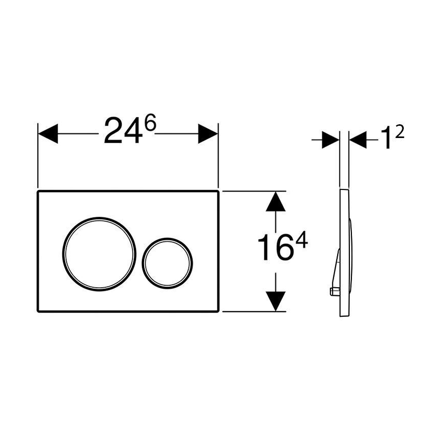 Geberit 115.882.11.1 - Tipka za ispiranje Sigma20 24,6x16,4 cm bijela