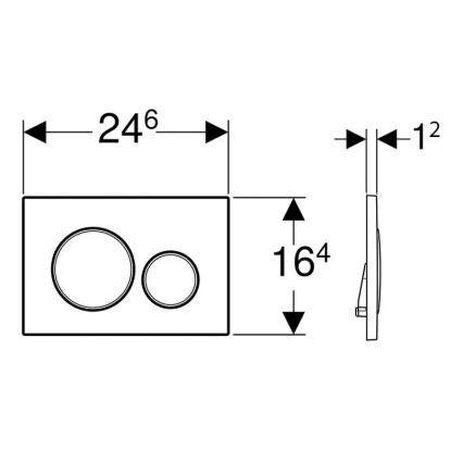 Geberit 115.882.16.1 - Tipka za ispiranje Sigma20 24,6 x 16,4 cm mat crna