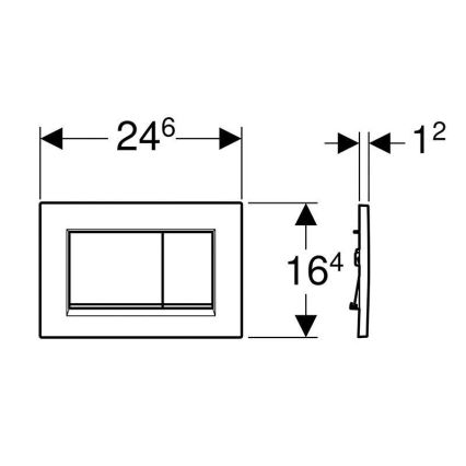 Geberit 115.883.JQ.1 - Tipka za ispiranje Sigma30 24,6 x 16,4 cm, matirani krom/sjajni krom