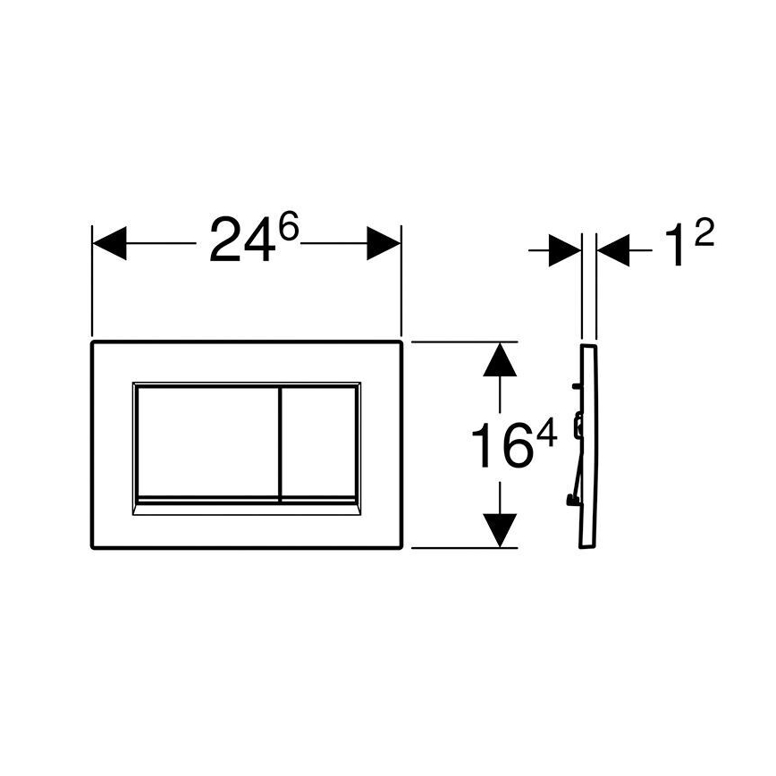 Geberit 115.883.JQ.1 - Tipka za ispiranje Sigma30 24,6 x 16,4 cm, matirani krom/sjajni krom