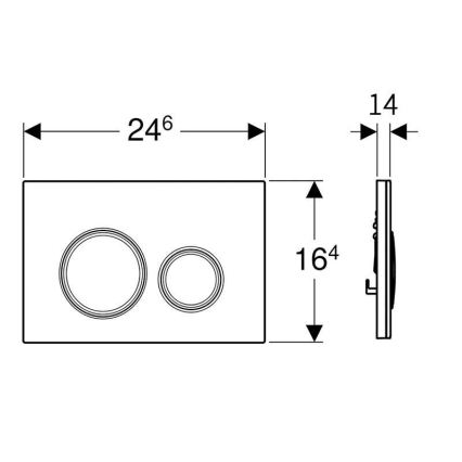 Geberit 115.884.SI.1 - Tipka za ispiranje Sigma50 24,6x16,4 cm bijela/sjajni krom