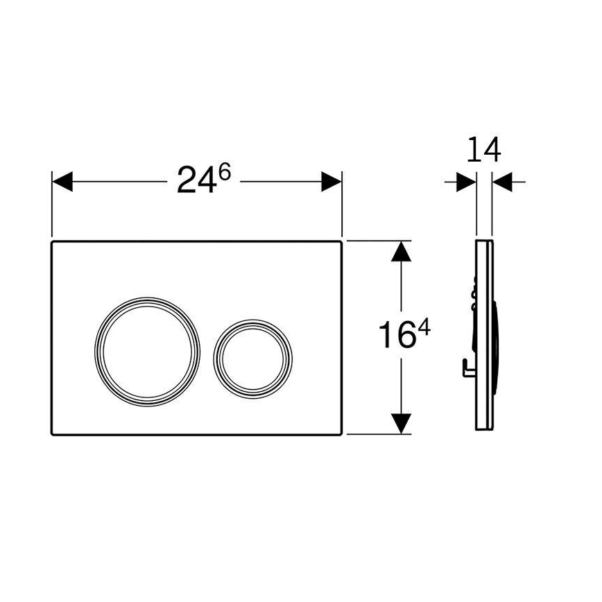 Geberit 115.884.SI.1 - Tipka za ispiranje Sigma50 24,6x16,4 cm bijela/sjajni krom