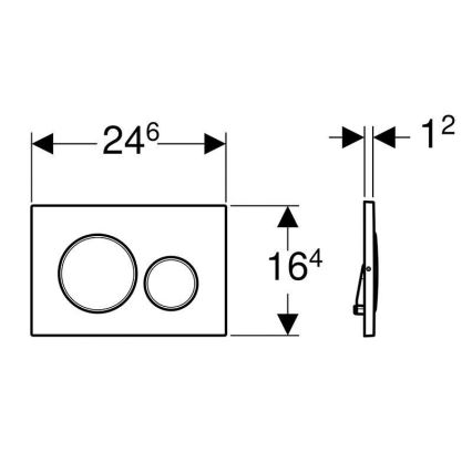 Geberit 115.889.SN.1 - tipka za ispiranje Sigma20 24,6x16,4 cm nehrđajući čelik