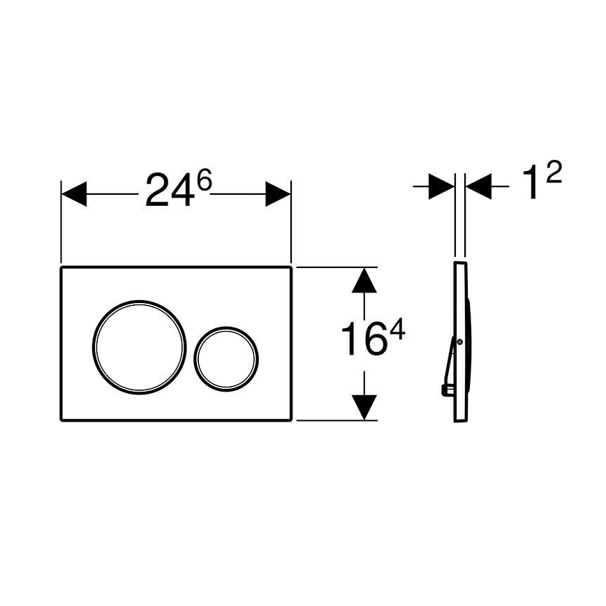 Geberit 115.889.SN.1 - tipka za ispiranje Sigma20 24,6x16,4 cm nehrđajući čelik