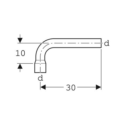 Geberit 118.011.11.1 - Produžno koljeno za ispiranje 90° alpsko bijelo