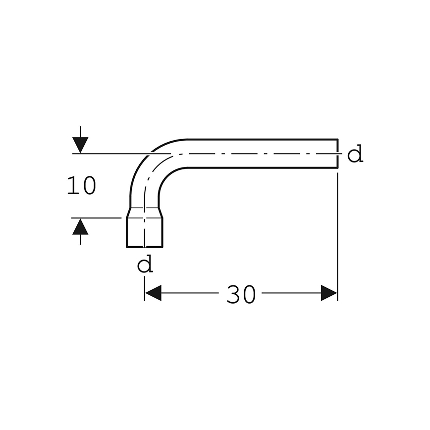 Geberit 118.011.11.1 - Produžno koljeno za ispiranje 90° alpsko bijelo
