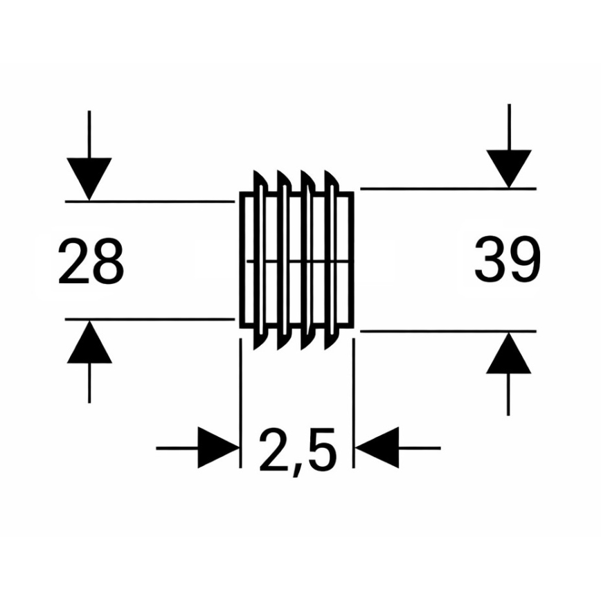 Geberit 119.669.00.1 - Manžeta za priključak ispusne cijevi pr. 28 mm, crna