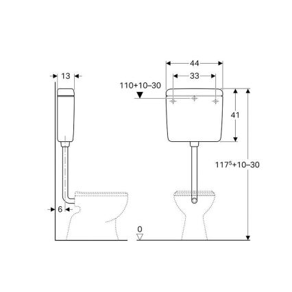 Geberit 127.005.11.1 - Ugradbeni vodokotlić AP127 6/9 l alpska bijela