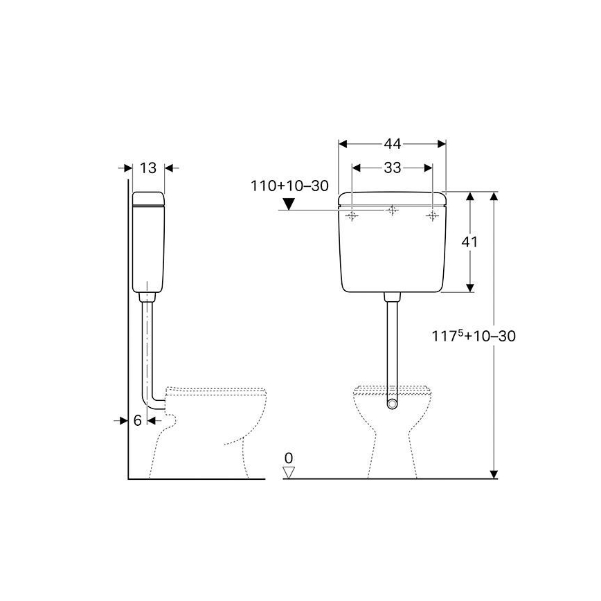 Geberit 127.005.11.1 - Ugradbeni vodokotlić AP127 6/9 l alpska bijela
