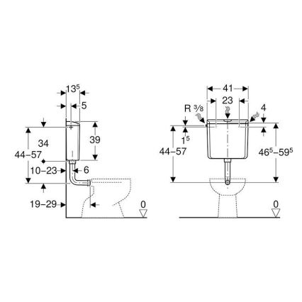 Geberit 136.610.11.1 - Vodokotlić AP110 6/9 l u boji alpske bijele