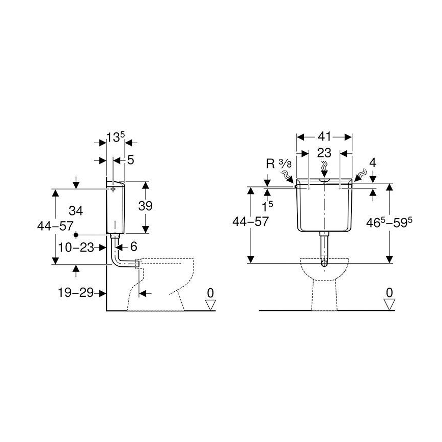 Geberit 136.610.11.1 - Vodokotlić AP110 6/9 l u boji alpske bijele