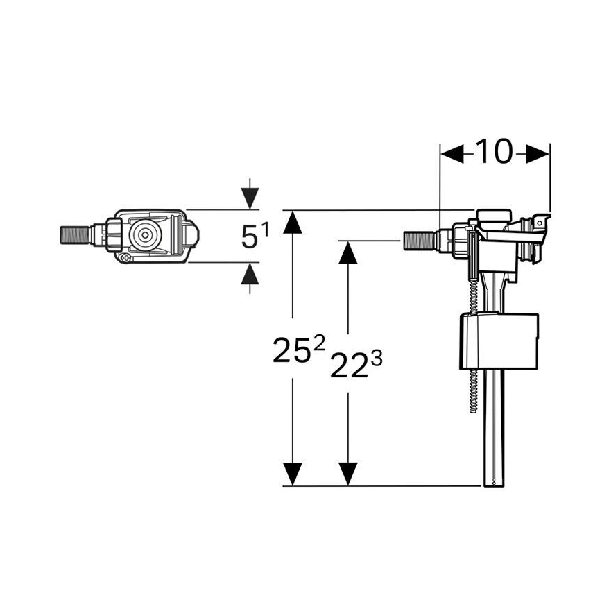 Geberit 136.702.00.3 - Ventil za punjenje za površinski montirane vodokotliće Tip 333