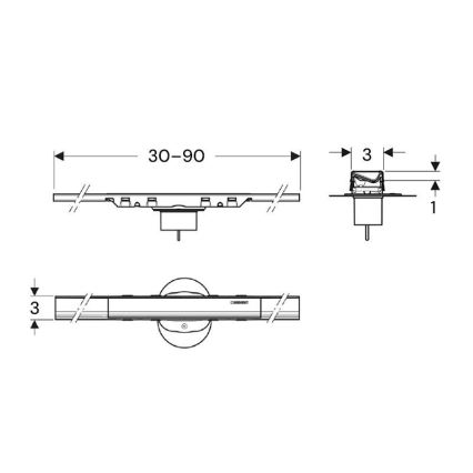 Geberit 154.446.QC.2 - Odvodni žlijeb CleanLine 90x3 cm antracit