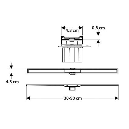 Geberit 154.451.KS.1 - Linijski odvod CleanLine 130x4,3 cm nehrđajući čelik
