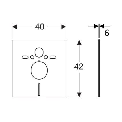 Geberit 156.050.00.1 - Izolacijska podloga za viseći WC i bide 40 x 42 cm bijela