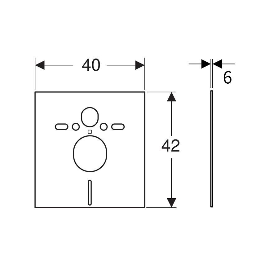 Geberit 156.050.00.1 - Izolacijska podloga za viseći WC i bide 40 x 42 cm bijela