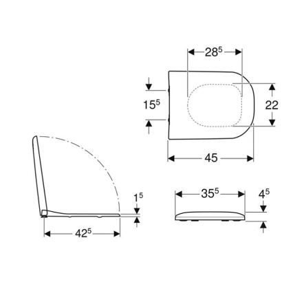 Geberit 500.236.01.1 - WC daska SoftClose Smyle duroplast/bijela