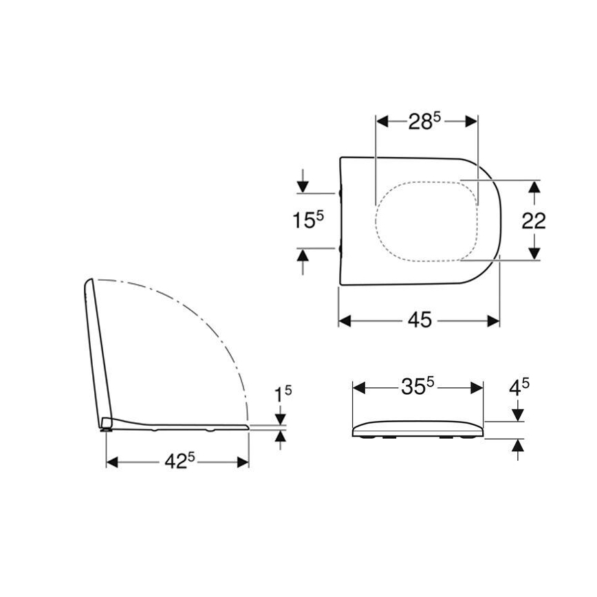 Geberit 500.236.01.1 - WC daska SoftClose Smyle duroplast/bijela