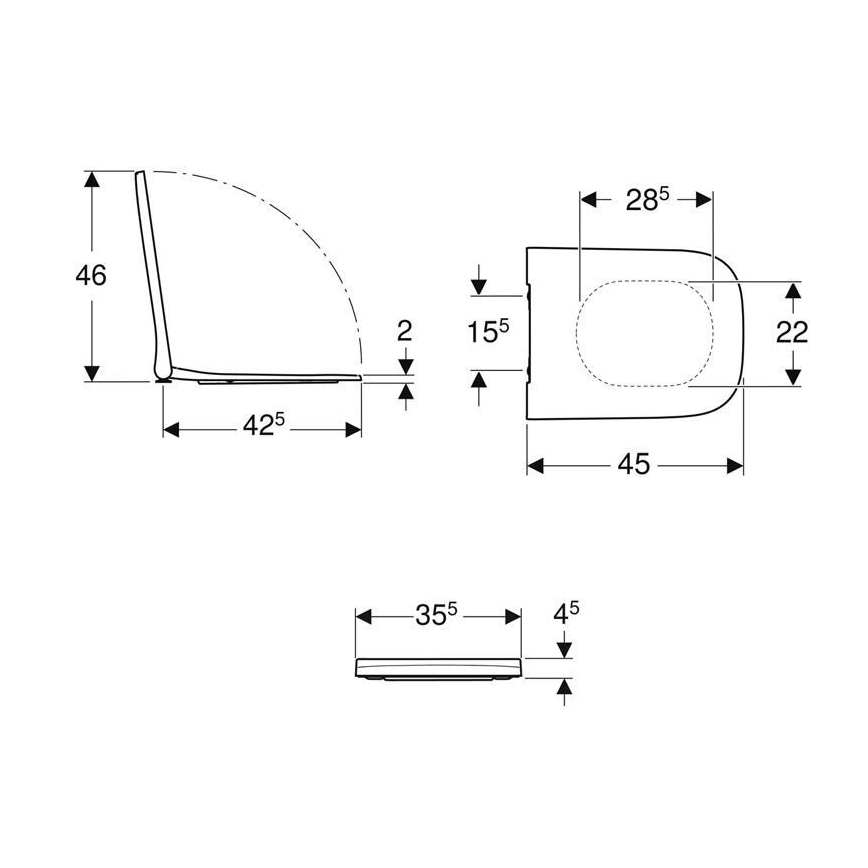 Geberit 500.238.01.1 - WC daska Smyle Square duroplast/bijela