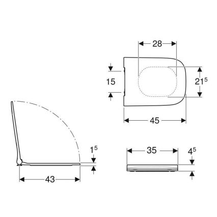 Geberit 500.688.01.1 - WC daska SoftClose Smyle Square duroplast/bijela