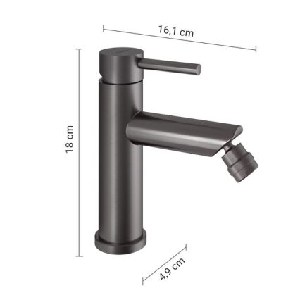 Gedy - Bide miješalica COMO 18 cm metalno siva