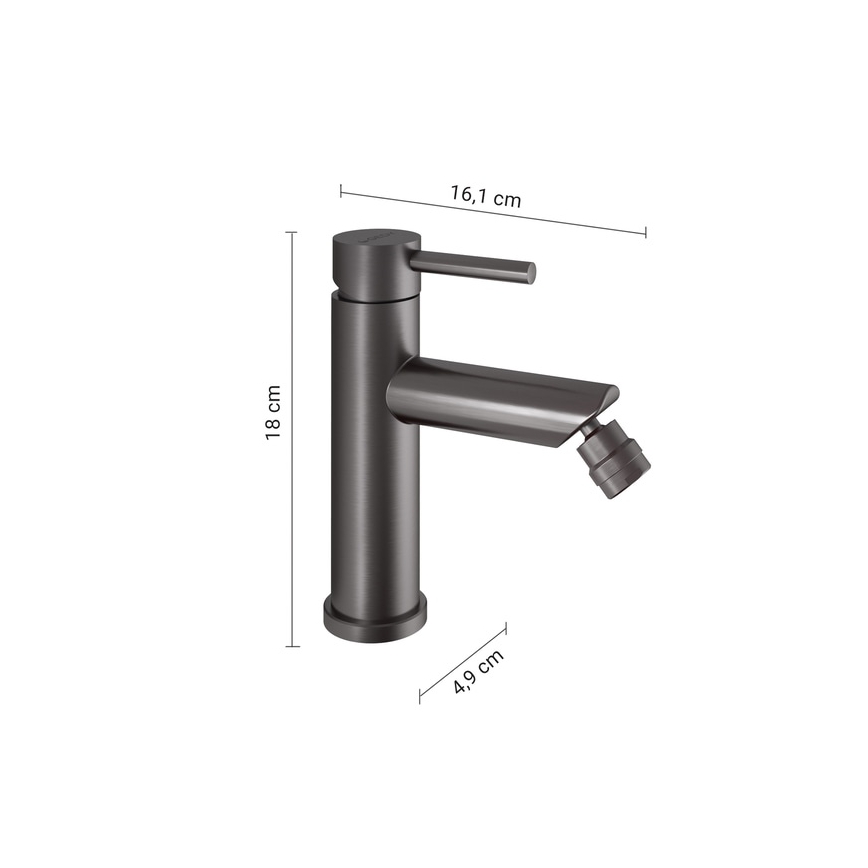 Gedy - Bide miješalica COMO 18 cm metalno siva