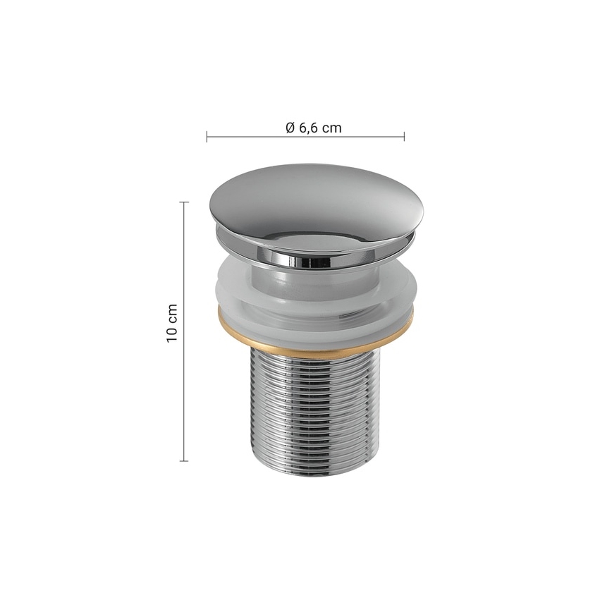 Gedy - CLICK-CLACK odtok za umivaonik, Ø 6,6 cm, sjajni krom