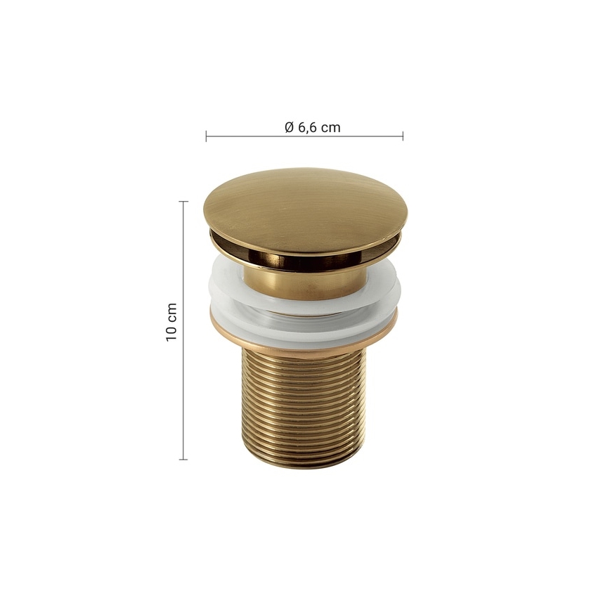 Gedy - CLICK-CLACK odtok za umivaonik, Ø 6,6 cm, zlatni