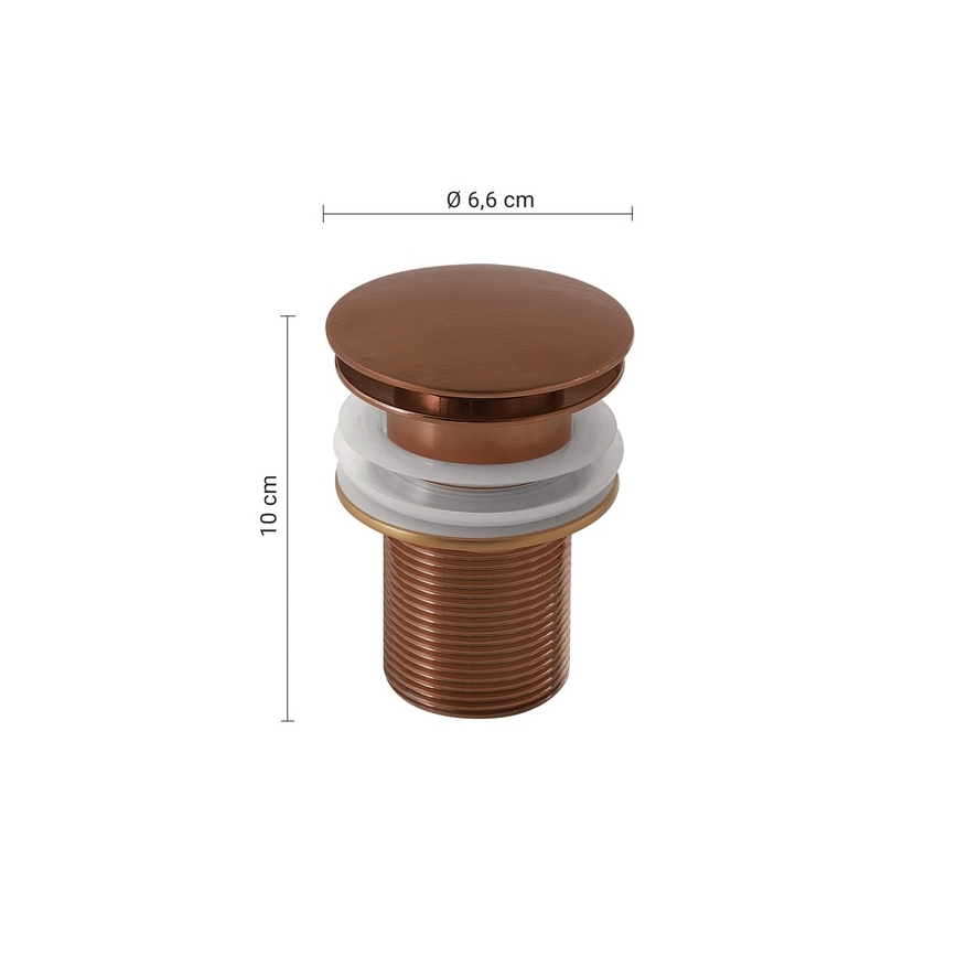 Gedy - CLICK-CLACK odvod za umivaonik, promjer 6,6 cm, brončani