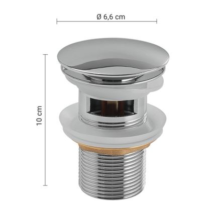Gedy - CLICK-CLACK odvod za umivaonik, promjer 6,6 cm, sjajni krom