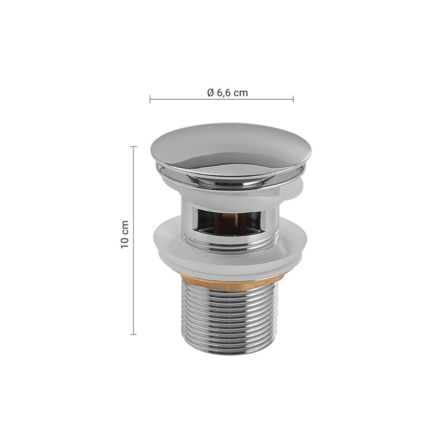 Gedy - CLICK-CLACK odvod za umivaonik, promjer 6,6 cm, sjajni krom
