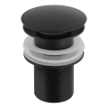 Gedy - CLICK-CLACK slivnik za umivaonik, promjer 6,6 cm, mat crne boje