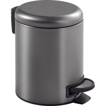 Gedy - Kanta za smeće POTTY 5 l s mekanim zatvaranjem, metalik siva