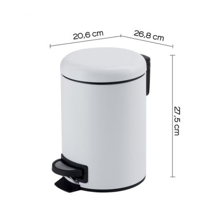Gedy - Koš za smeće POTTY 5 l, meko zatvaranje, bijela