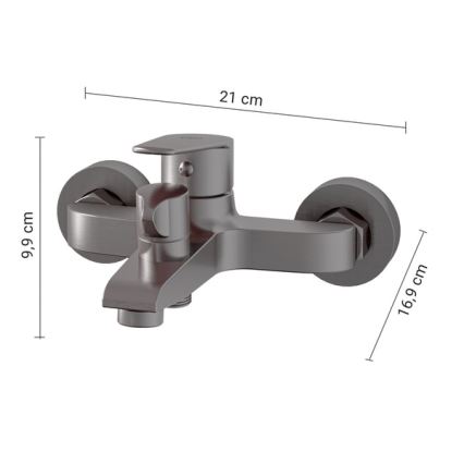 Gedy - Kupaonska miješalica za kadu COMO, metalno siva