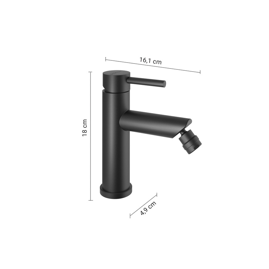 Gedy - Miješalica za bide COMO 18 cm, mat crne boje