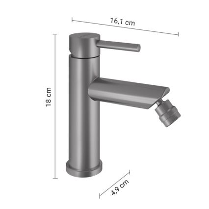Gedy - Miješalica za bide COMO 18 cm matirani krom