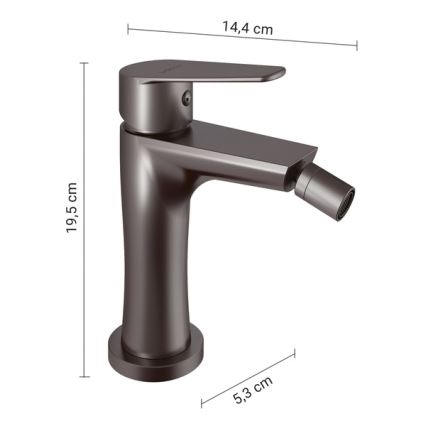 Gedy - Miješalica za bide COMO 19,5 cm metalno siva
