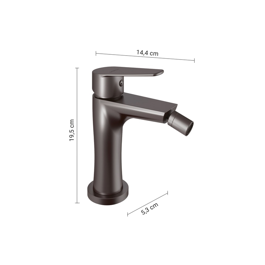 Gedy - Miješalica za bide COMO 19,5 cm metalno siva