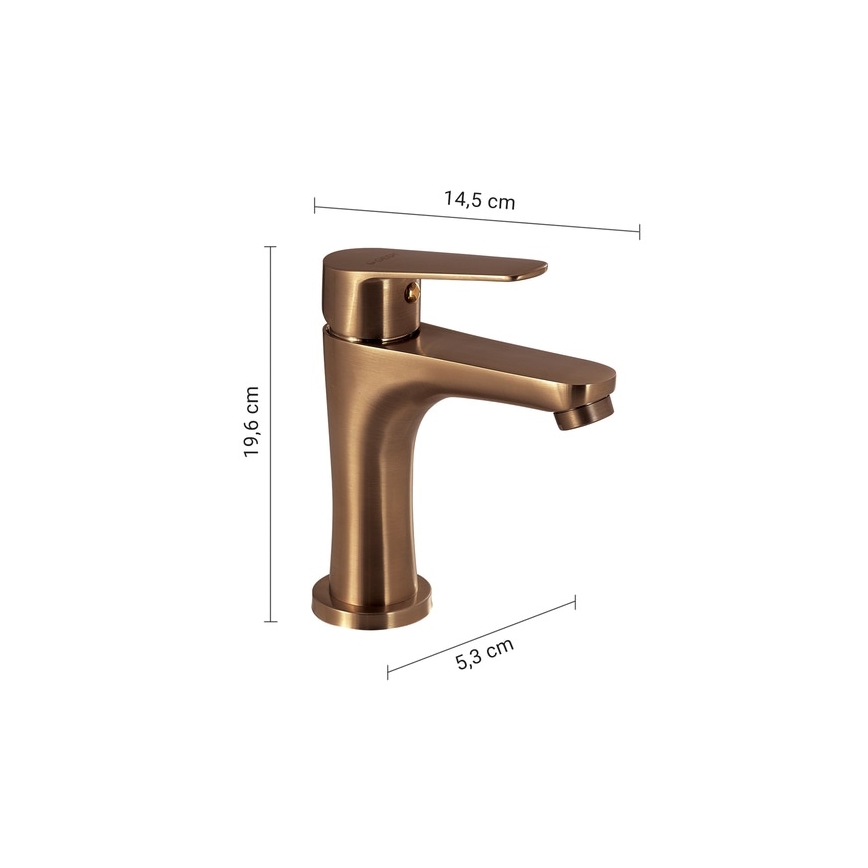 Gedy - Miješalica za umivaonik COMO 19,6 cm brončana