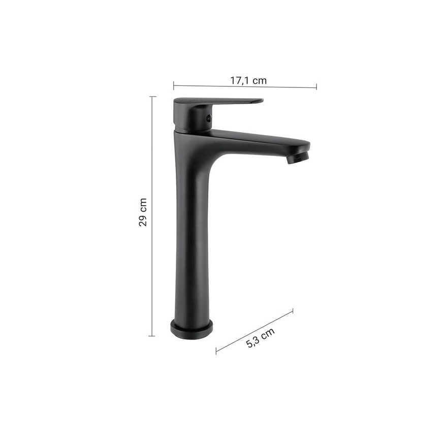 Gedy - Miješalica za umivaonik COMO 29 cm mat crna