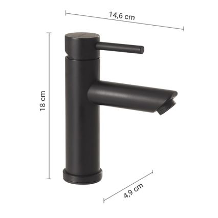 Gedy - Miješalica za umivaonik GARDA 18 cm mat crna