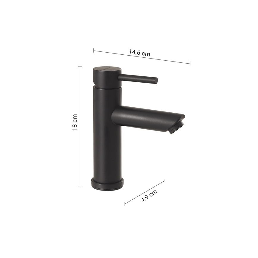 Gedy - Miješalica za umivaonik GARDA 18 cm mat crna