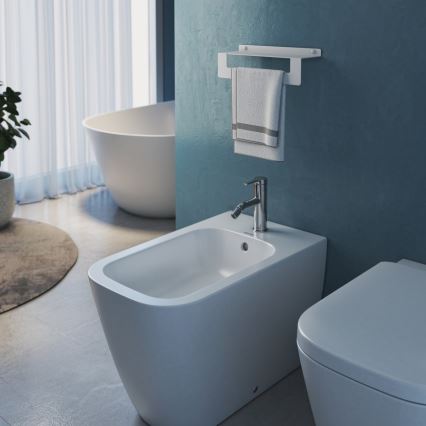 Gedy - Polica s vješalicom za ručnike CLEO 50 cm mat bijela