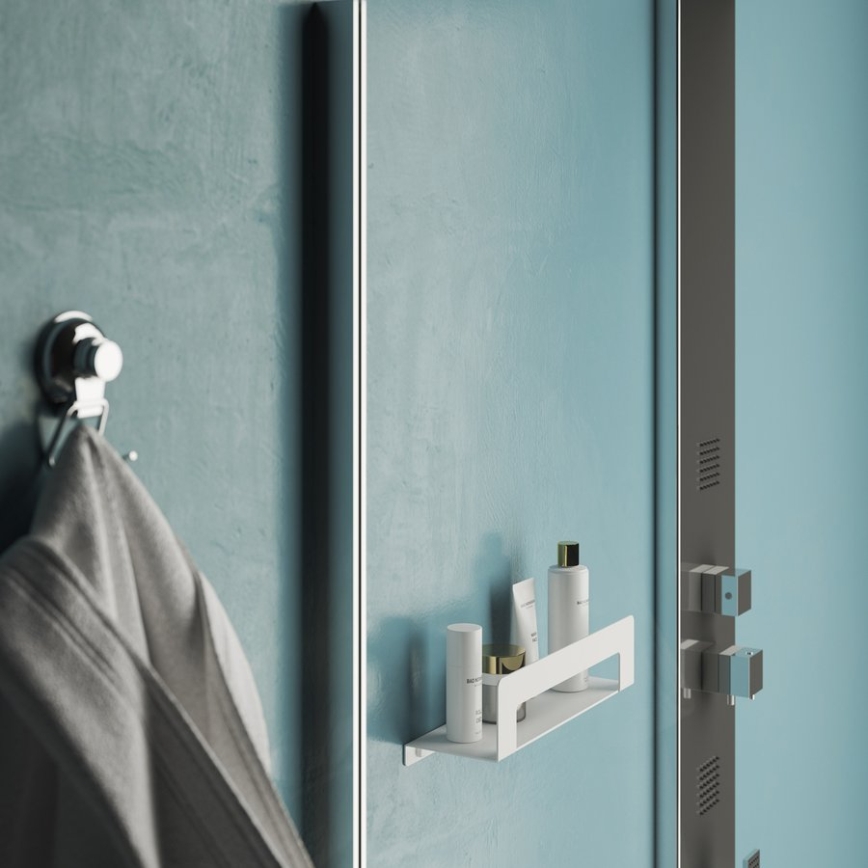 Gedy - Polica s vješalicom za ručnike CLEO 50 cm mat bijela