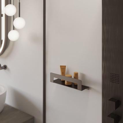 Gedy - Polica s vješalicom za ručnike CLEO 50 cm metalno-siva