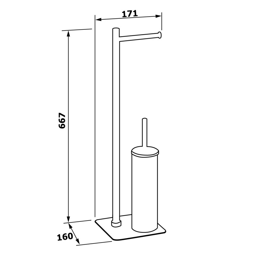 Gedy - Samostojeća WC četka s držačem toaletnog papira FLORI, sjajni krom