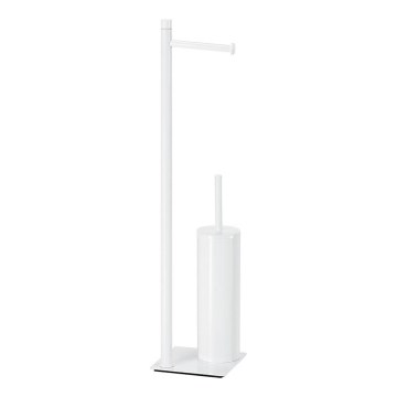 Gedy - Samostojeća WC četka s držačem toaletnog papira TRILLY mat bijela