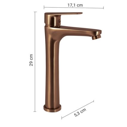 Gedy - Slavina za umivaonik COMO 29 cm brončana